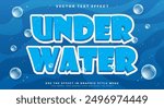 Under Water editable text effect template with deep sea background