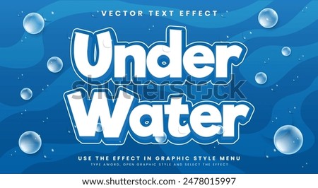 Under Water editable text effect template with deep sea background