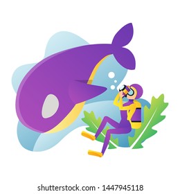 Under Water Flat Vector Illustration Design
