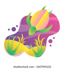 Under Water Flat Vector Illustration Design