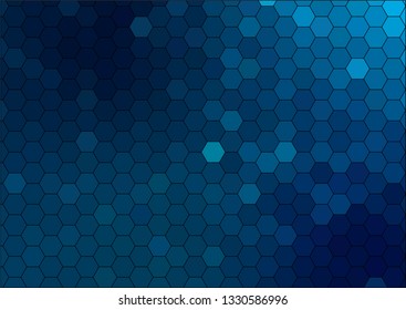 Under water hexagonal, Blue hexagons background