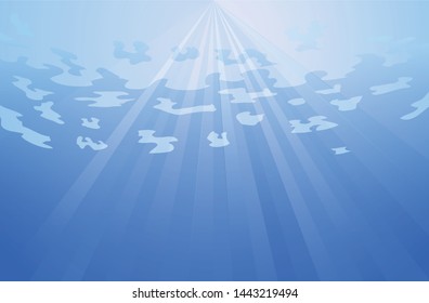 Under water with sunlight vector illustration