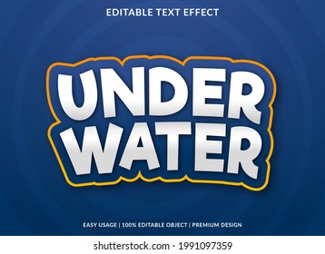 under water text effect template design with abstract and bold style use for business brand and logo