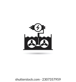 under water wave power generator icon 