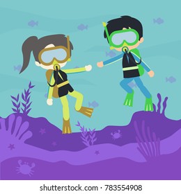 Under Water World Illustration Vector