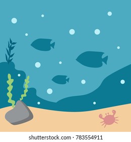 Under Water World Illustration Vector