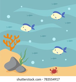 Under Water World Illustration Vector