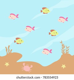 Under Water World Illustration Vector