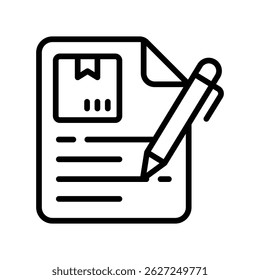 Under Writing Vector outline icon. Eps10 file 