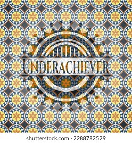 Underachiever arabic style emblem. Arabesque decoration. 