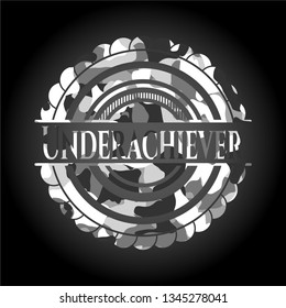 Underachiever on grey camouflage pattern