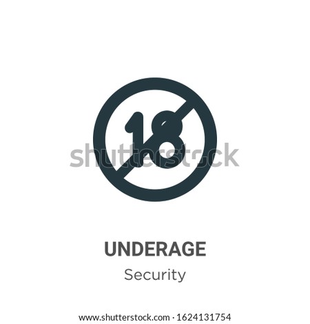 Underage glyph icon vector on white background. Flat vector underage icon symbol sign from modern security collection for mobile concept and web apps design.