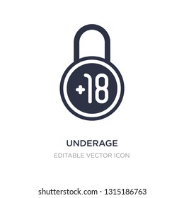 underage icon on white background. Simple element illustration from Security concept. underage icon symbol design.
