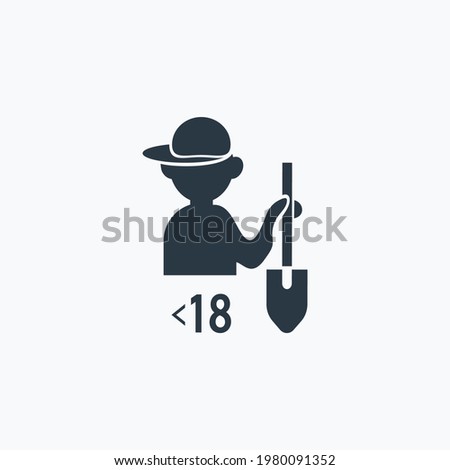 Underage work icon isolated on clean background. Underage work icon concept drawing icon in modern style. Vector illustration for your web mobile logo app UI design.