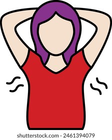 underarm area lump and hair vector icon design, Cosmetology or Cosmetologist Symbol, esthetician or beautician Sign, Beauty treatment stock illustration, armpit or arm pit fat concept svg