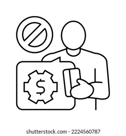 underbanked account line icon vector. underbanked account sign. isolated contour symbol black illustration