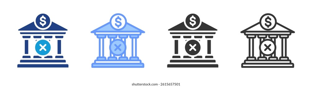 Underbanked icon set multiple style collection