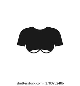 Underboob icon design isolated on white background. Vector illustration