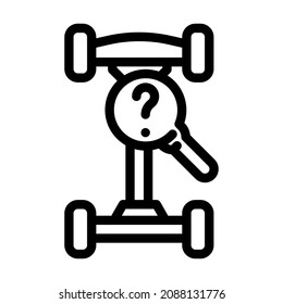 undercarriage car vehicle moving line icon vector. undercarriage car vehicle moving sign. isolated contour symbol black illustration