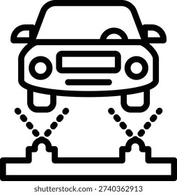 Undercarriage Flush Line Icon and Vector