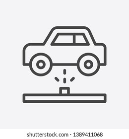 Undercarriage Flush Outline Simple Vector Icon On Grey Background