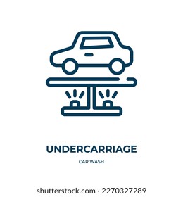 Undercarriage icon. Linear vector illustration from car wash collection. Outline undercarriage icon vector. Thin line symbol for use on web and mobile apps, logo, print media.