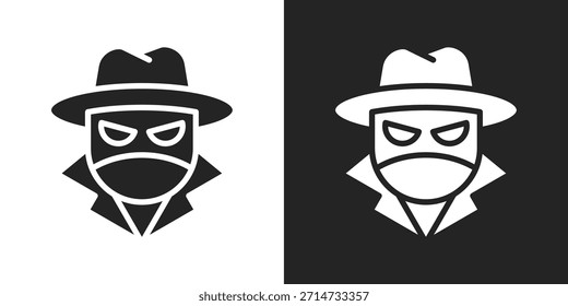 Ícone Do Agente Subjacente Em Estilo De Glifo Preto-E-Branco