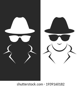 Undercover agent or spy - private detective icon