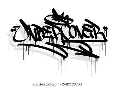 diseño de estilo de etiqueta de graffiti encubierto