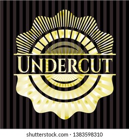 Undercut golden emblem or badge. Vector Illustration. Detailed.