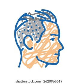 undercut hairstyle male doodle icon sketch vector. undercut hairstyle male sign. isolated symbol illustration