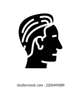 Undercut Hairstyle Male Glyph Icon Vector. Undercut Hairstyle Male Sign. Isolated Symbol Illustration