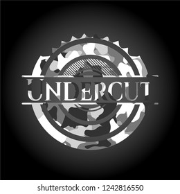 Undercut on grey camouflage texture