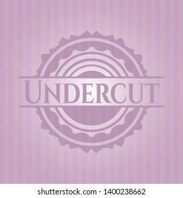 Undercut pink emblem. Retro. Vector Illustration. Detailed.