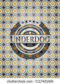 Underdog arabesque style badge. arabic decoration.