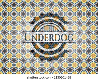 Underdog arabic emblem. Arabesque decoration.