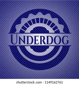 Underdog badge with jean texture