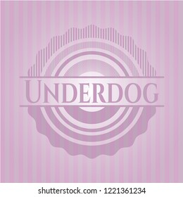 Underdog badge with pink background