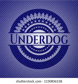 Underdog emblem with jean background