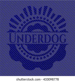 Underdog emblem with jean background
