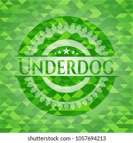   Underdog green emblem with mosaic background