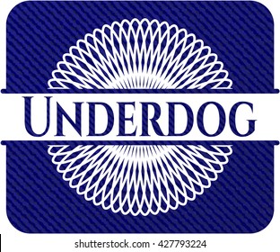 Underdog jean or denim emblem or badge background