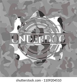 Underdog on grey camo texture