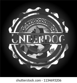 Underdog on grey camo texture