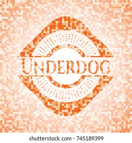 Underdog orange mosaic emblem