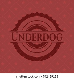 Underdog red emblem. Retro