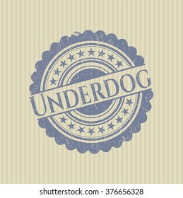 Underdog rubber stamp with grunge texture
