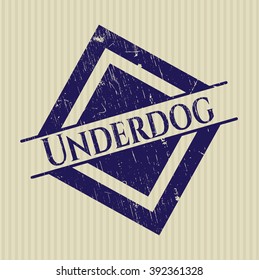 Underdog rubber stamp with grunge texture