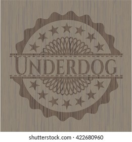 Underdog vintage wooden emblem