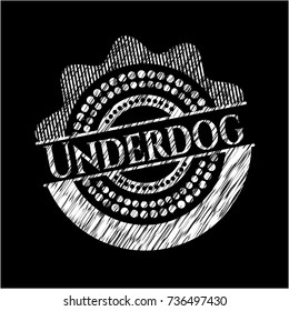 Underdog written with chalkboard texture